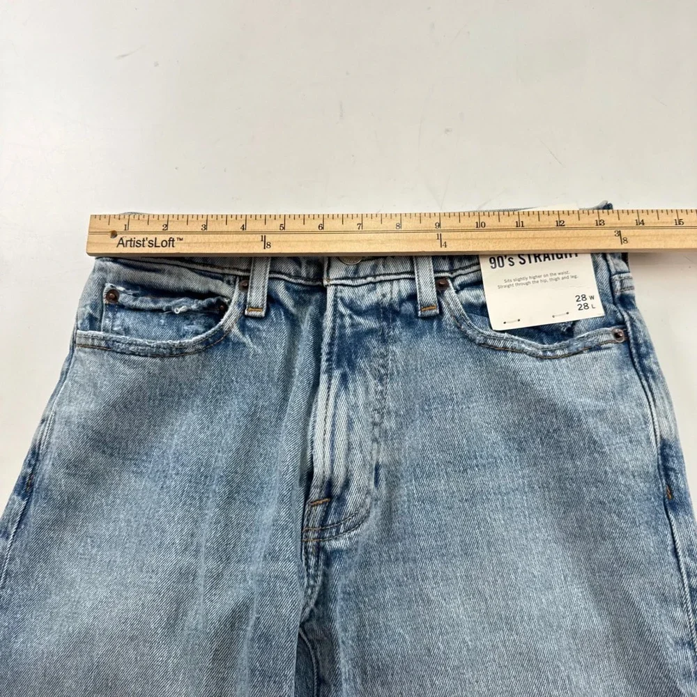 Abercrombie Fitch 90s Straight Jeans Womens 28 x 28 Light Wash New With Tags